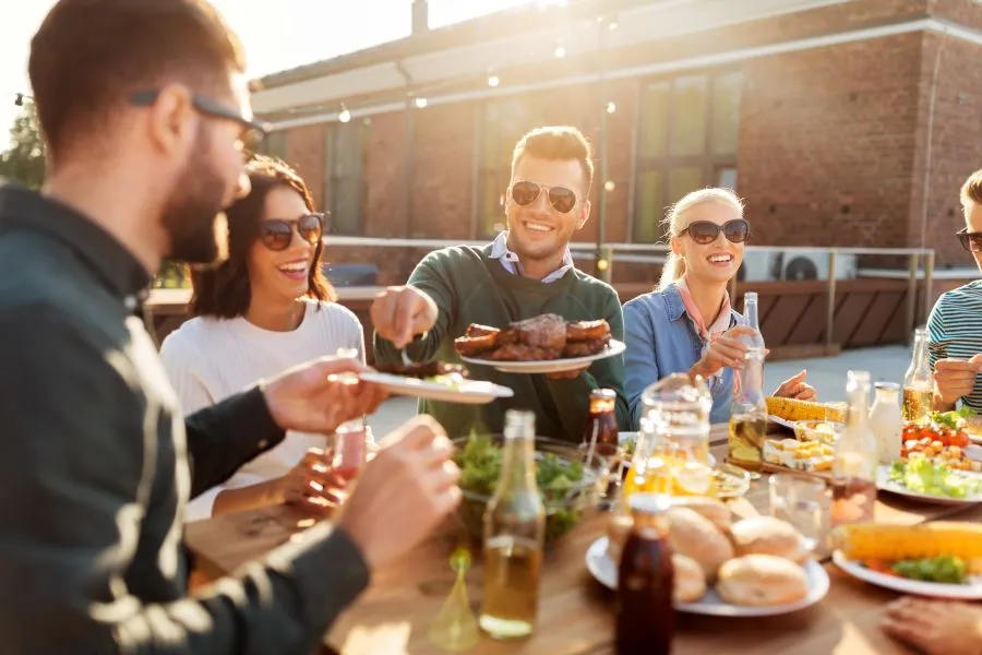 young people having a barbeque